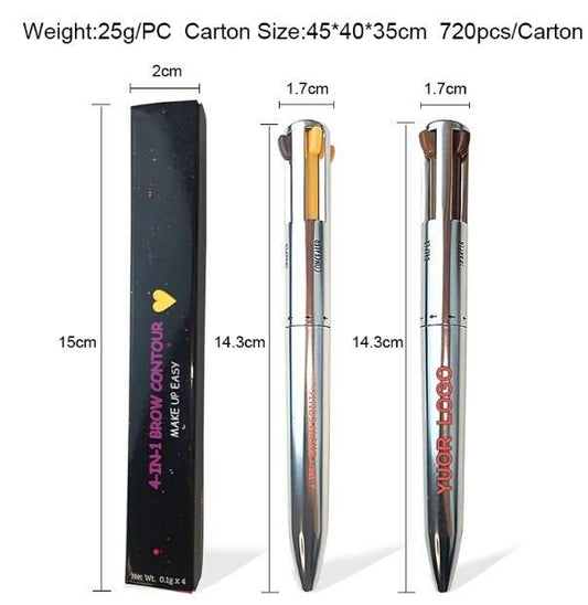 4 Colors Eyebrow Pen 4IN1 Eyebrow Pencil look better