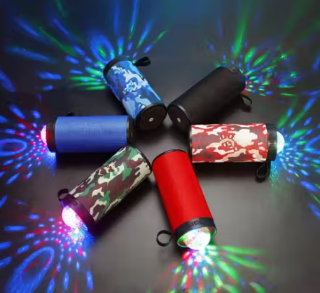 SoundBlast 10W Bluetooth Speaker delivers powerful bass, vibrant disco LED lights, 1800mAh battery, and a 10m range-perfect for parties and travel