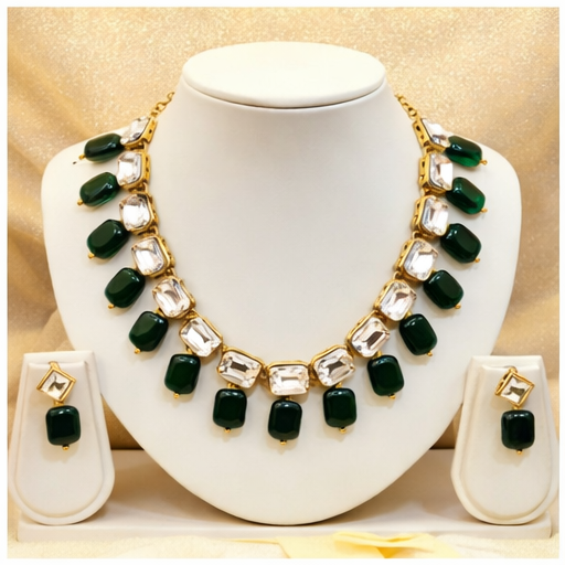 Kundan Green Necklace Set