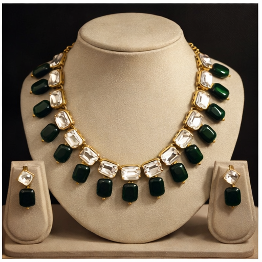 Kundan Green Necklace Set